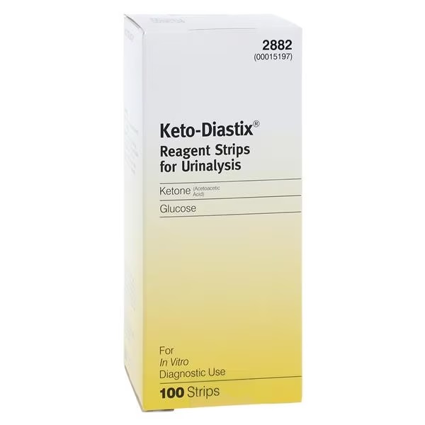 Strips Reagent Ketostix Ketone For Urinalysis - Case of 12 Bottles of 100 Strips (1200/CS) by Ascensia Diabetes Care  ID 2882